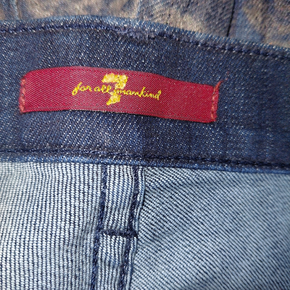 7 For All Mankind Size 29 Floral Metallic Brocade Textured Denim Jeans - Picture 11 of 16